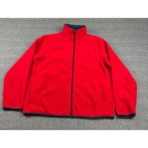 Izod Jacket Mens Large Full‎ Zip Fleece Lightweight Outdoor Layer Classic
